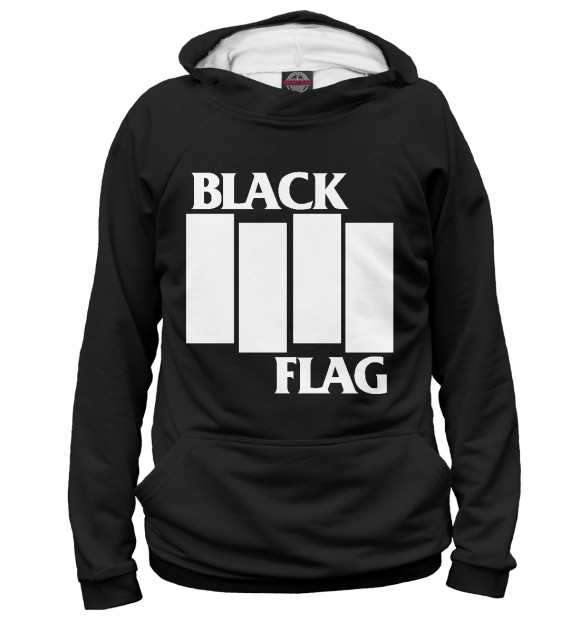 Мужское худи с изображением Black Flag цвета Белый