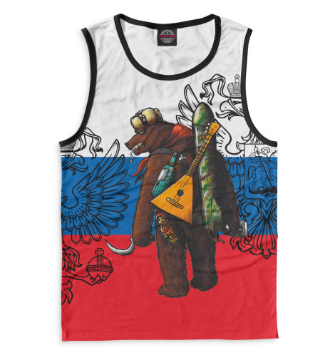 

Майки Print Bar, Белый, Опасный медведь