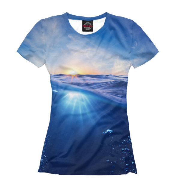 Женская футболка с изображением Морской рай цвета Белый