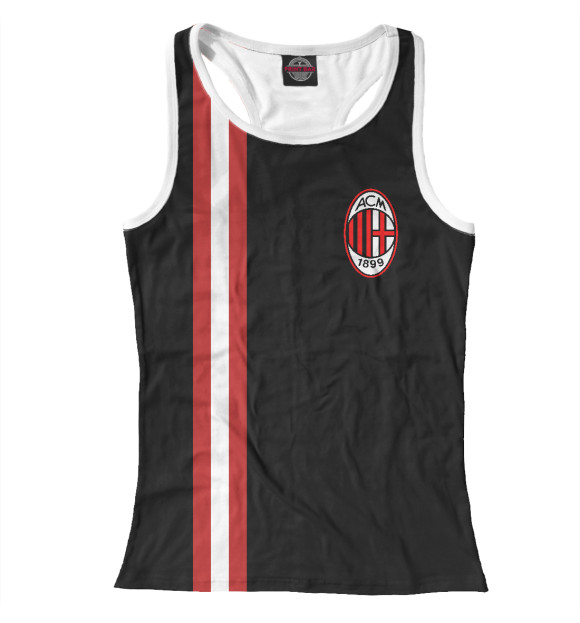 Женская майка-борцовка с изображением ФК Милан цвета Белый