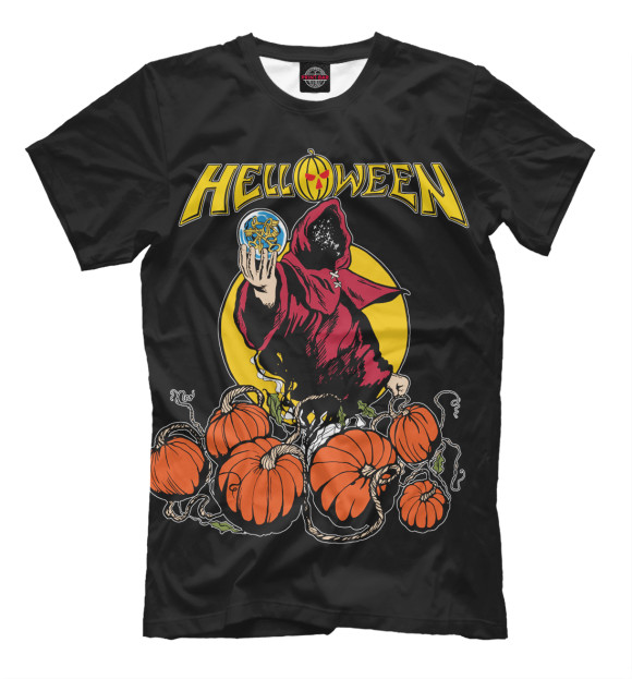 Мужская футболка с изображением Helloween цвета Черный