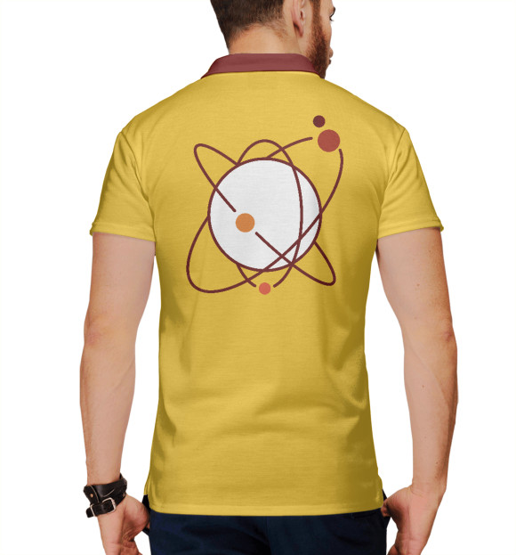 Мужское поло с изображением Ядерная энергия цвета Белый
