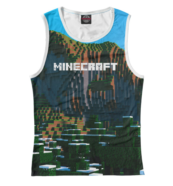 Женская майка с изображением Minecraft цвета Белый