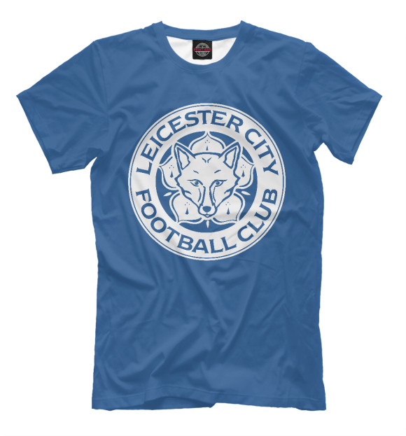 Футболка для мальчиков с изображением FC Leicester City logo цвета Грязно-голубой