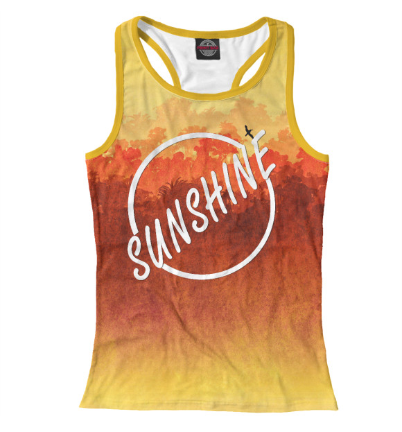 Женская майка-борцовка с изображением Sunshine time цвета Белый