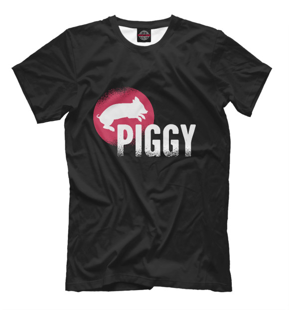 Мужская футболка с изображением Piggy цвета Белый
