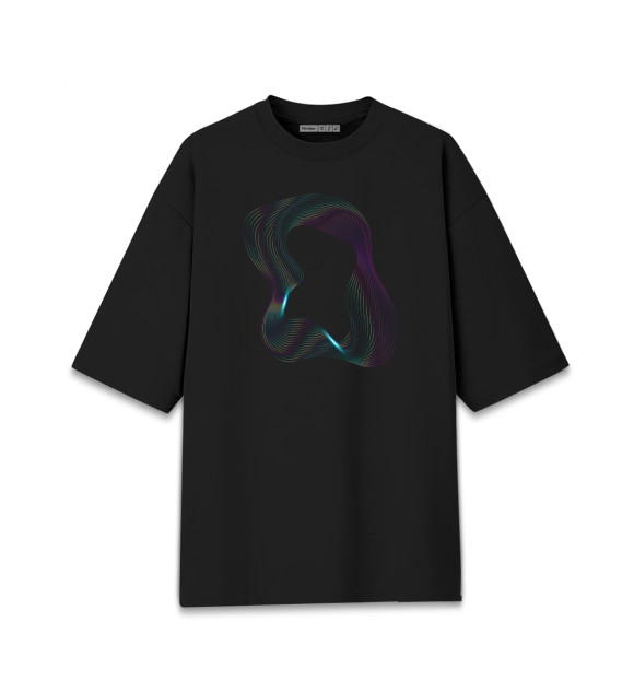 Мужская футболка оверсайз с изображением Abstraction цвета Черный