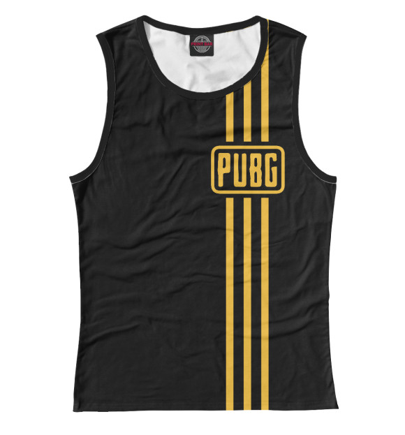 Майка для девочки с притом PUBG цвета Белый Майка для девочки с изображением PUBG цвета Белый