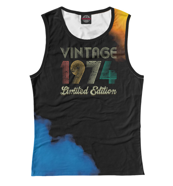 Женская майка с изображением Vintage 1974 цвета Белый
