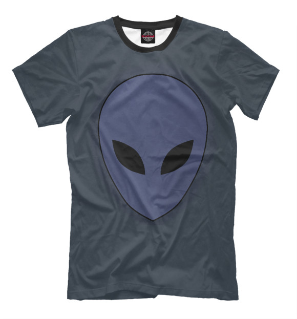 Мужская футболка с изображением Alien цвета Серый