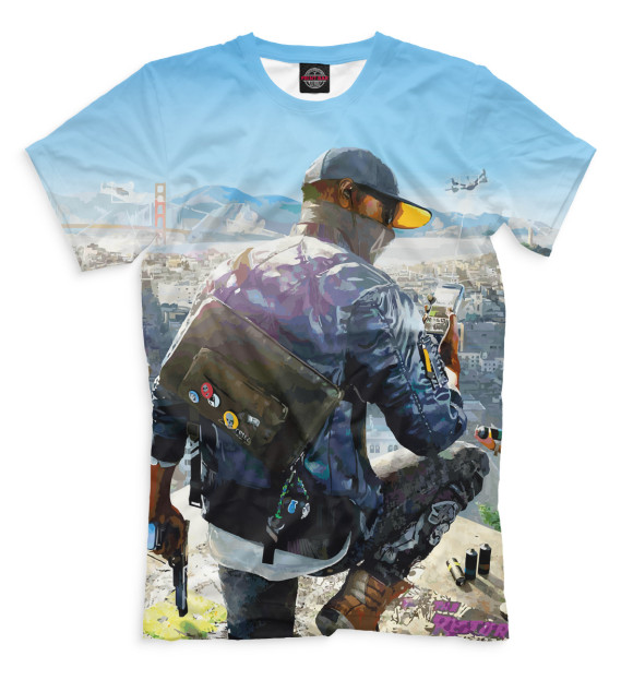 Мужская футболка с изображением Watch Dogs цвета Молочно-белый