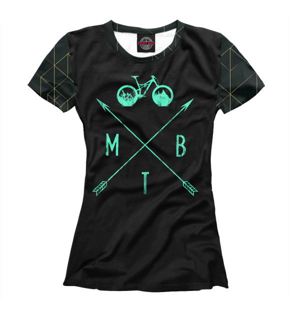 Женская футболка с изображением MTB Green цвета Р‘РµР»С‹Р№