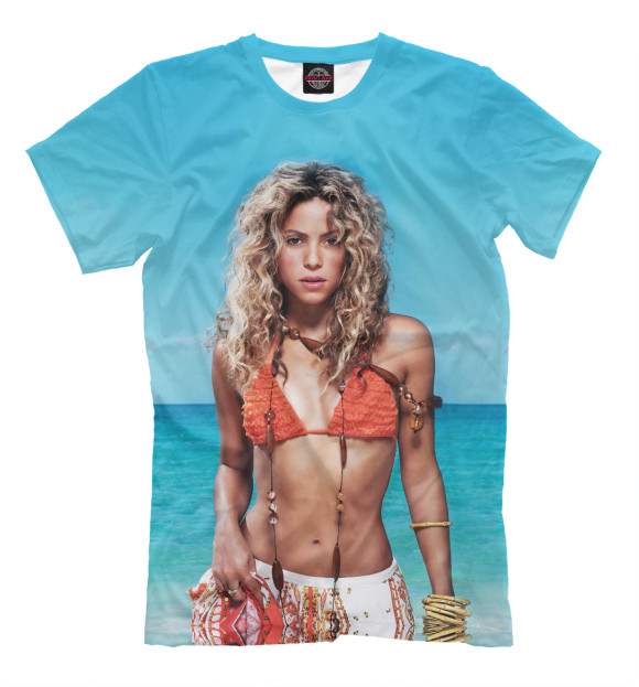 Футболка для мальчиков с изображением Шакира цвета Грязно-голубой