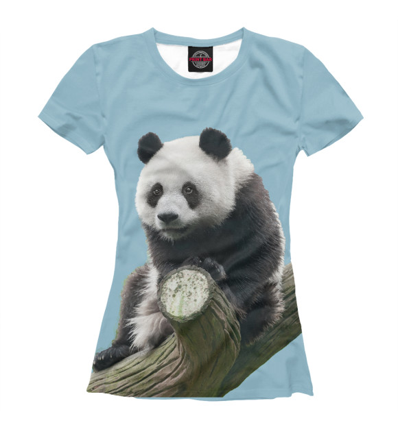 Женская футболка с изображением панда цвета Белый