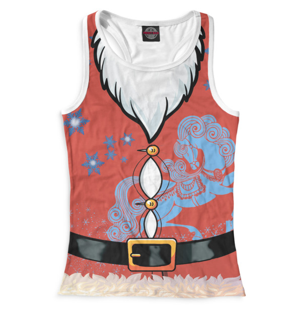 Женская майка-борцовка с изображением Новый Год цвета Белый