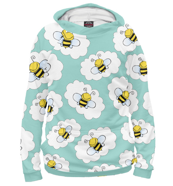 Худи для мальчика с изображением Милые пчелы цвета Белый