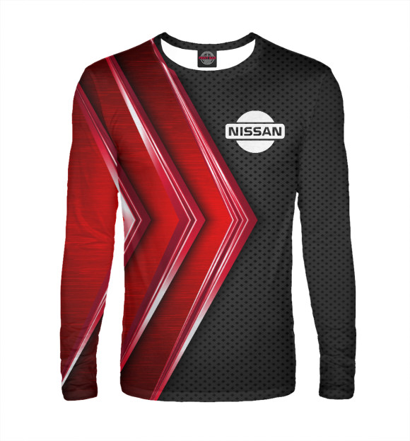 Мужской лонгслив с изображением Nissan цвета Белый