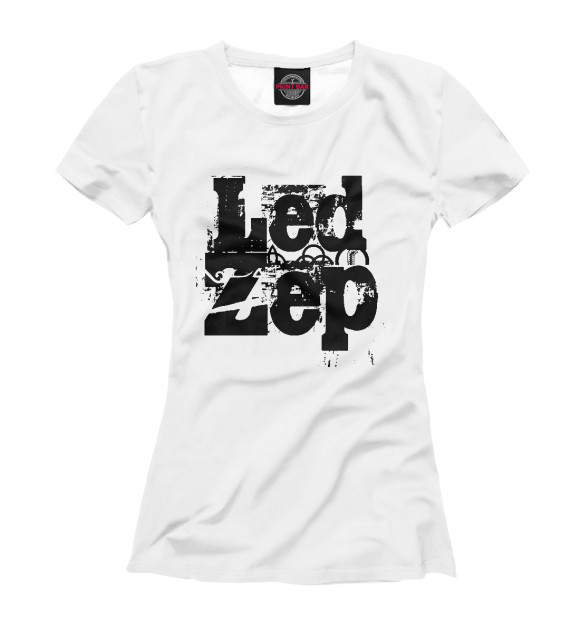 Женская футболка с изображением Led Zeppelin цвета Белый