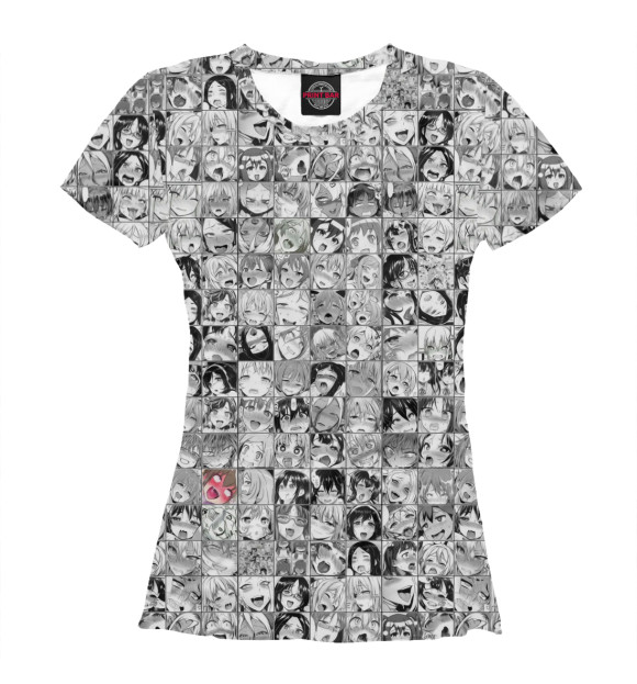 Футболка для девочек с изображением Ahegao цвета Белый