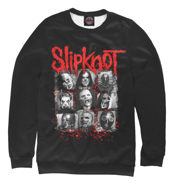 Свитшот для мальчиков с изображением Slipknot цвета Белый