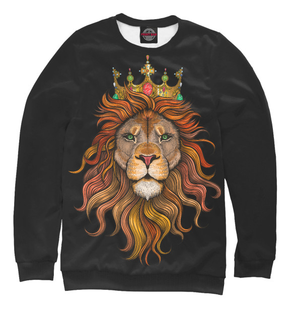 Мужской свитшот с изображением Лев король цвета Белый