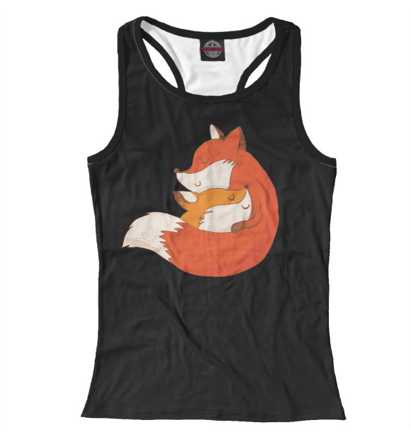 Женская майка-борцовка с изображением Лисичка цвета Белый