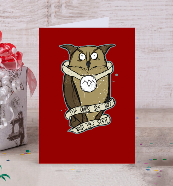 Открытка с изображением The Owls Are Not What They Seem цвета Белый