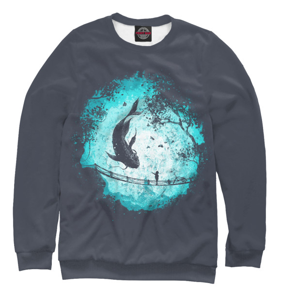 Мужской свитшот с изображением Под водой цвета Белый