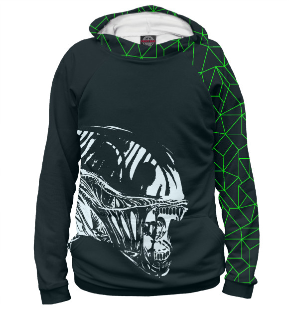 Мужское худи с изображением Aliens цвета Белый