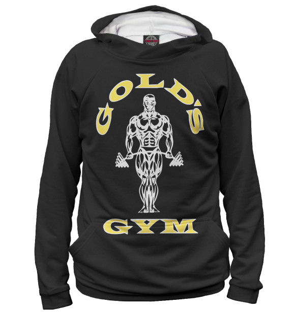 Женское худи с изображением Gold's Gym цвета Белый