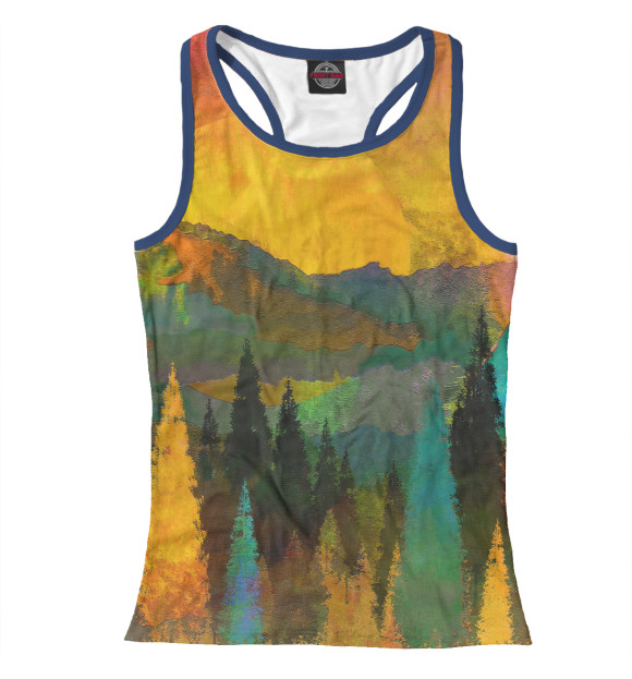 Женская майка-борцовка с изображением Лес цвета Белый