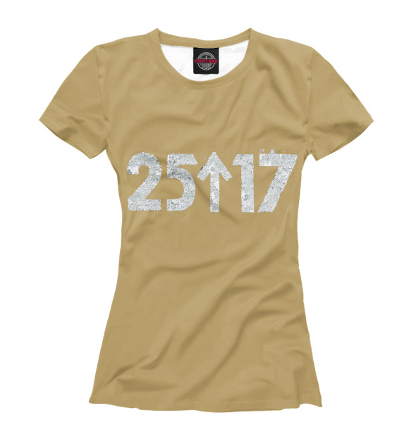 Женская футболка с изображением 25/17 цвета Белый