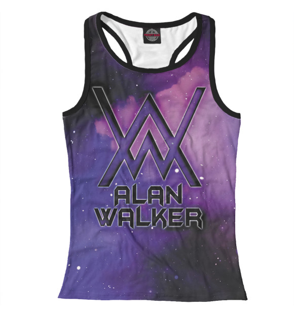 Женская майка-борцовка с изображением Alan Walker цвета Белый