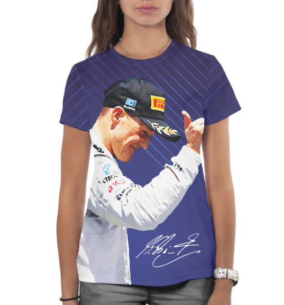 Женская футболка с изображением Михаэль Шумахер цвета Белый