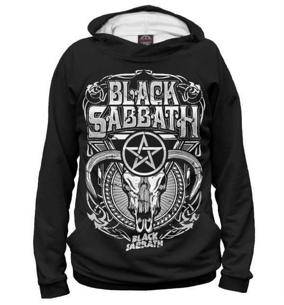 Худи для девочки с изображением Black Sabbath цвета Белый