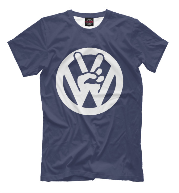 Мужская футболка с изображением Volkswagen цвета Серый