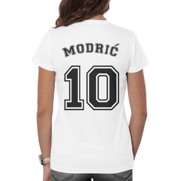 Женская футболка с изображением Модрич цвета Белый