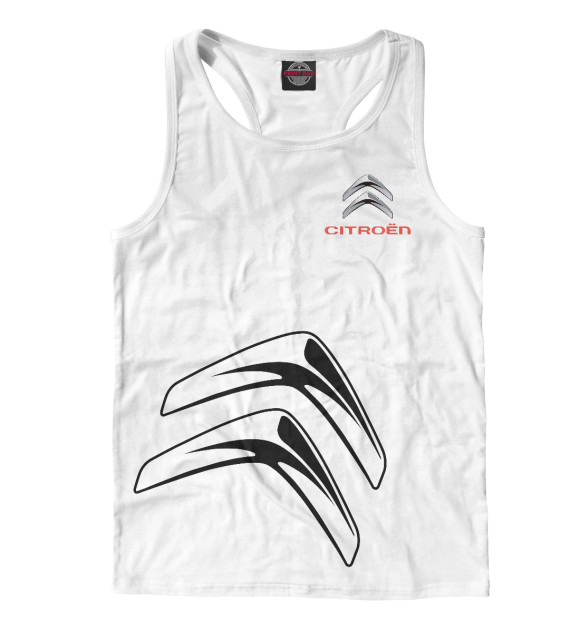 Мужская майка-борцовка с изображением Citroen цвета Белый