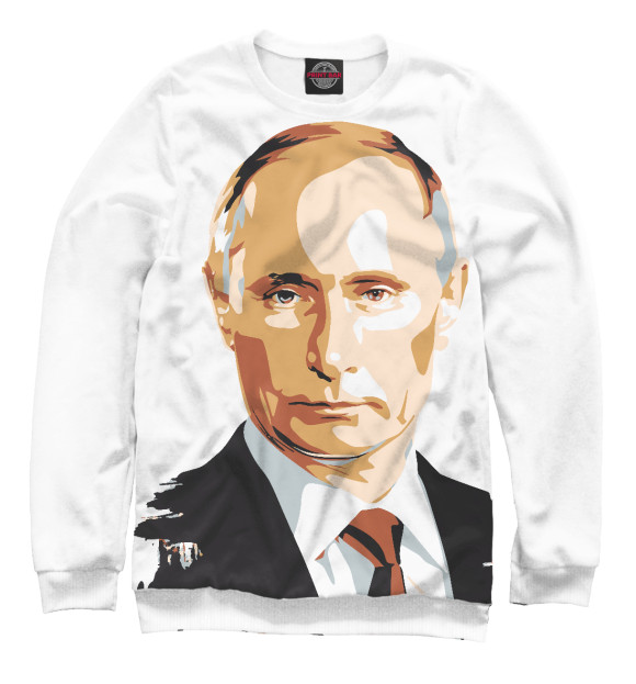 Женский свитшот с изображением Путин цвета Белый