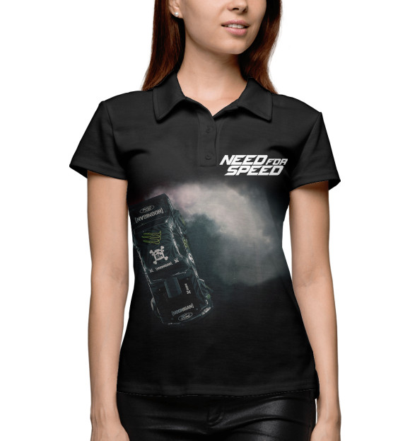 Женское поло с изображением Need For Speed цвета Белый