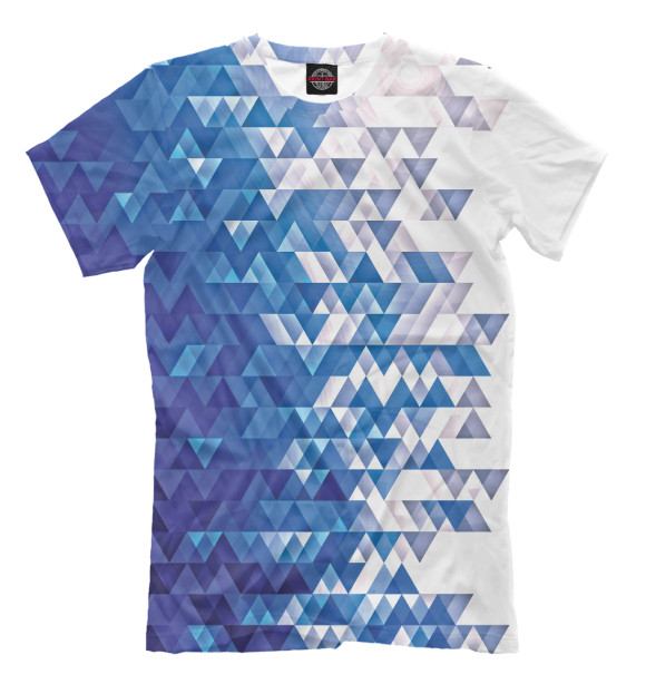 Мужская футболка с изображением Polygonal Blue цвета Грязно-голубой