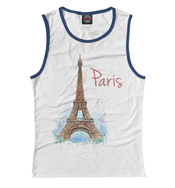 Майка для девочки с изображением Париж цвета Белый