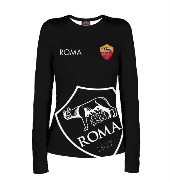 Женский лонгслив с изображением Roma цвета Белый