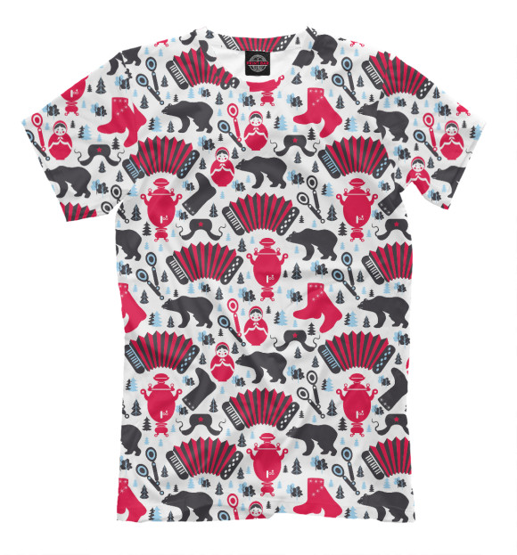 Футболка для мальчиков с изображением Россия цвета Белый