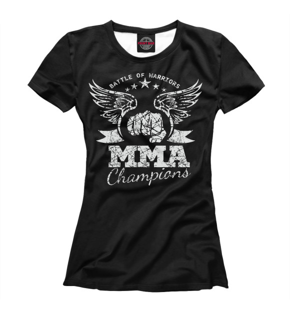 Женская футболка с изображением MMA Champions цвета Белый