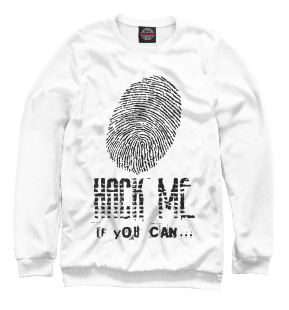 Свитшот для девочек с изображением Hack me цвета Белый