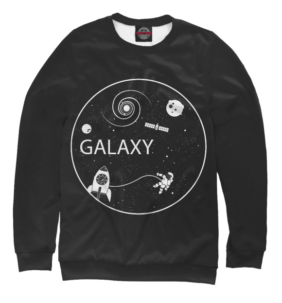 Мужской свитшот с изображением Galaxy цвета Белый