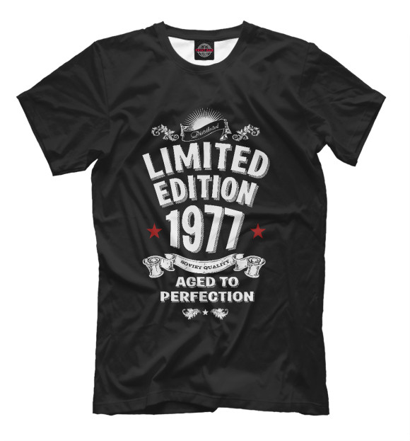 Мужская футболка с изображением Ограниченная серия 1977 цвета Черный