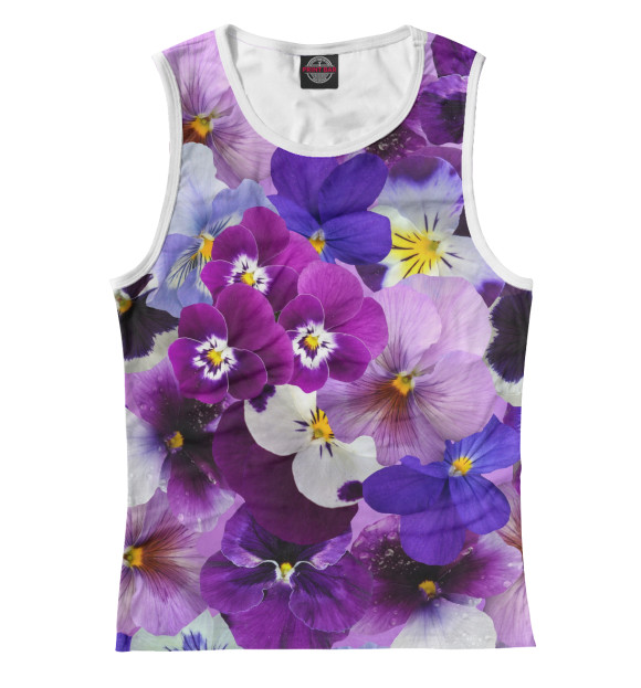 Женская майка с изображением Цветочки цвета Белый