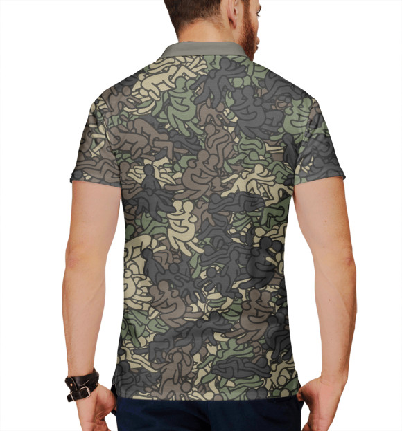 Мужское поло с притом Камуфляж с секс позами цвета Белый Мужское поло с изображением Камуфляж с секс позами цвета Белый